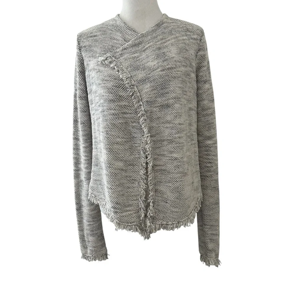 Joie Nalah B Tweed Open Fron Cardigan in Smokey gray tones